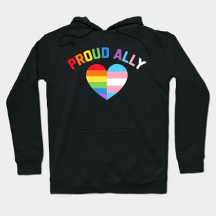 Proud Ally Lgbt Rainbow Heart Hoodie